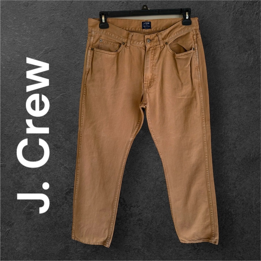 J. Crew-Men’s 33x30 “The Sutton” khaki camel denim jeans. Excellent preowned!